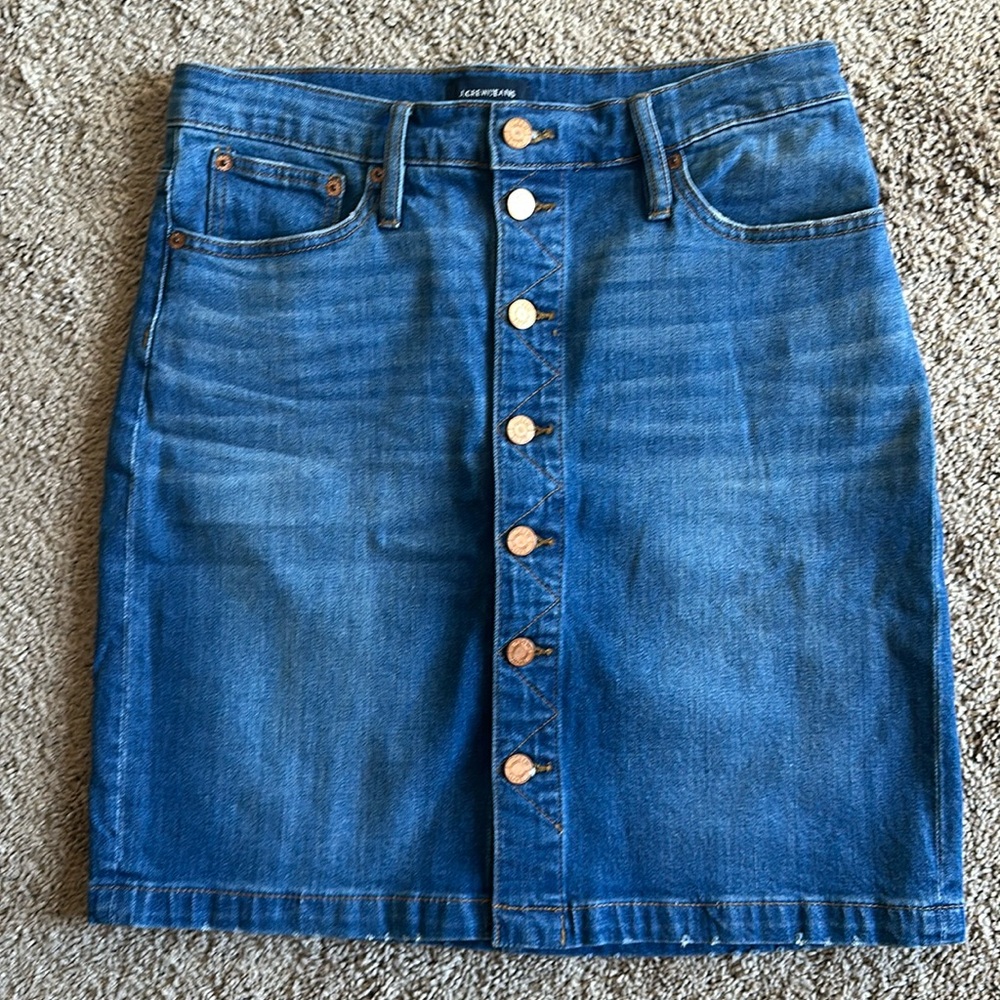 J Crew denim button down pencil skirt size 28